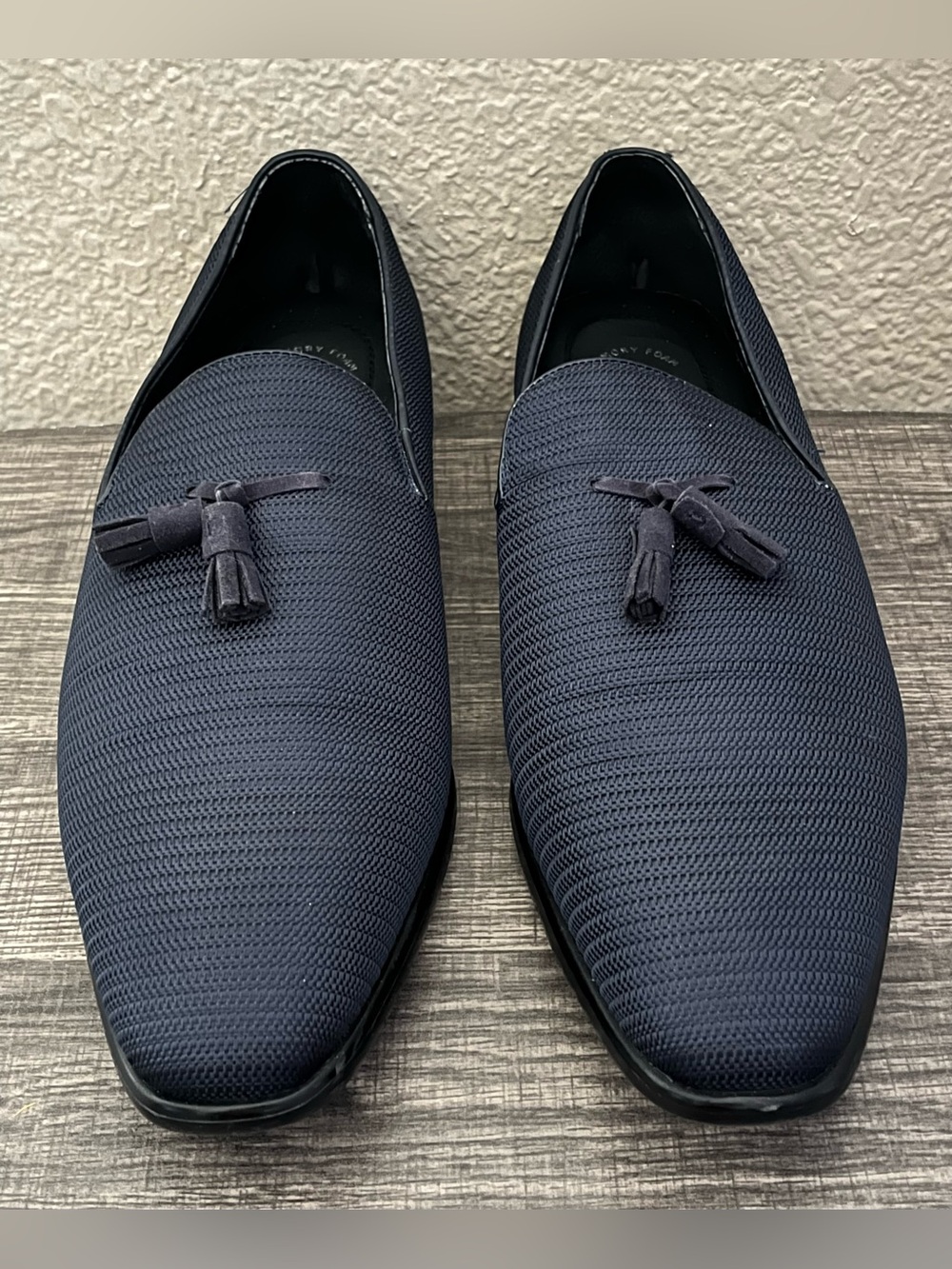 Stacy Adams Men's Tazewell Plain Toe Tassel Slip-on  Navy Blue Loafers Size-12W